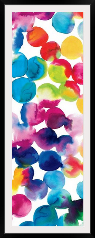 «Bright Circles II», reproduction d'art, Cadre noir, H 44 po x l 20 po x P 1 po