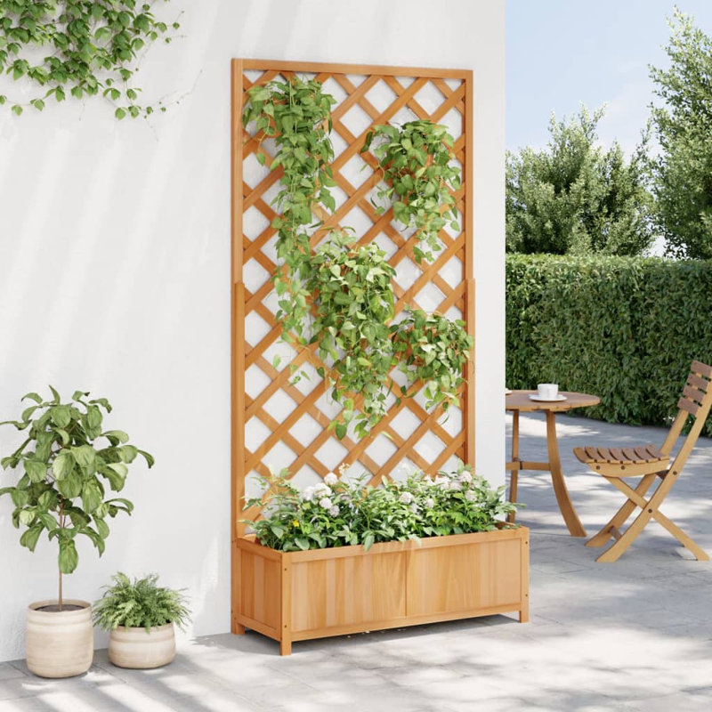 Lonne Planter Box, 180cm H x 90cm W x 35cm D, Brown