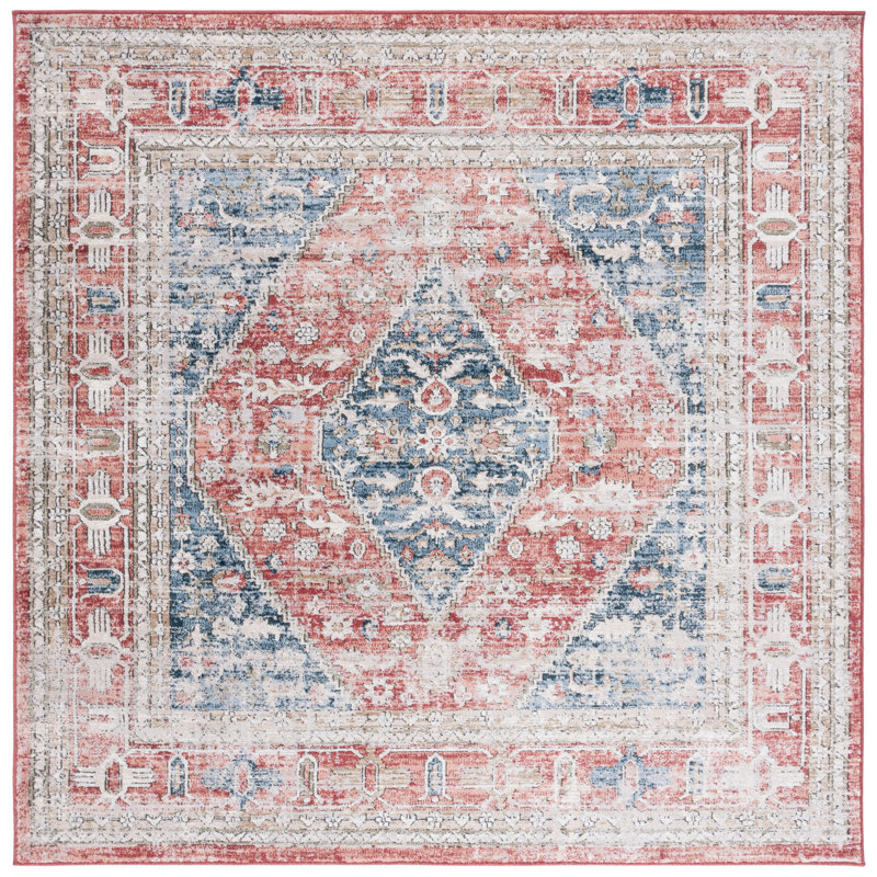 Jaqulyn Performance Oriental Rug, Square 6'7"