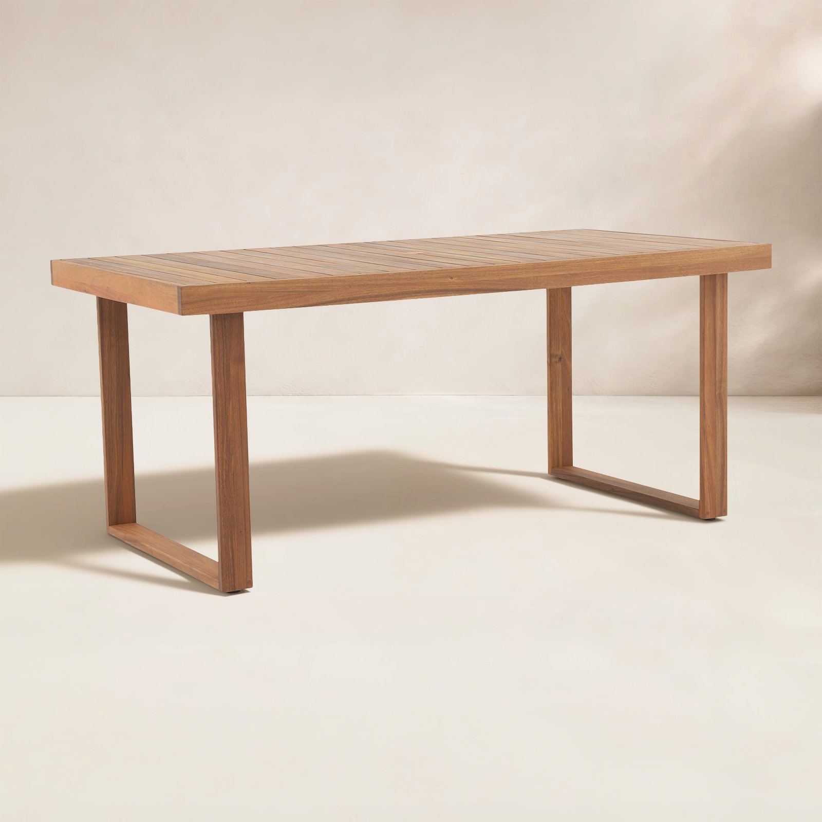 Mirella 67" Acacia Patio Dining Table, Brown