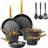 Granitestone Armour Max Gold 14 Piece Nonstick Hard Anodized Cookware Set With Utensils