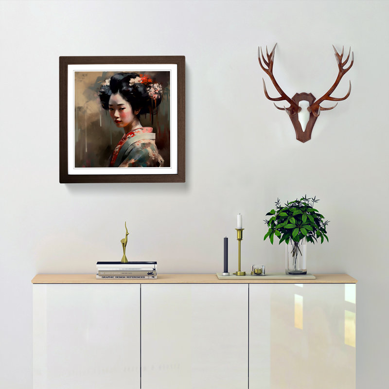 Single Picture Frame Print on Wood, Walnut