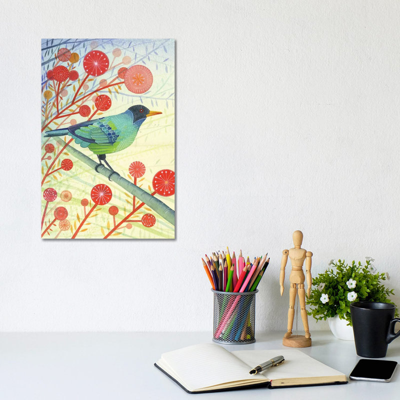 Green Honeycreeper by Michelle Campbell - Wrapped Canvas Print, 20.32 cm H x 30.48 cm W