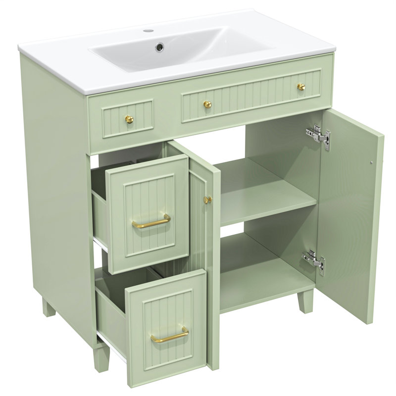 81.7 mm Freestanding Bathroom Vanity, Green