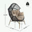 Fauteuil ovale en osier avec coussin