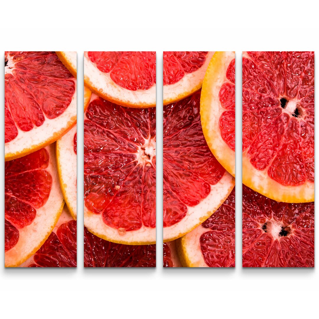 4-tlg. Leinwandbilder-Set Grapefruit