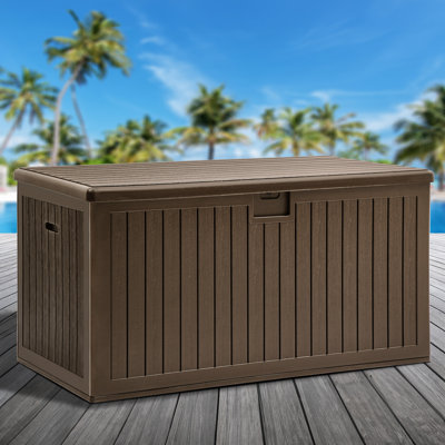 Boîte de rangement verrouillable 150 gallons en résine Edrosie Inc