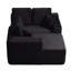 Canapé modulaire Cloud avec méridienne en forme de L et poches latérales, conception modulaire moderne, assise profonde, canapé rembourré pour le salon / la chambre à coucher, aucun assemblage requis, noir, orienté vers la gauche-284815623-284815618