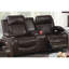 Fauteuil contemporain en gel avec base en métal et mécanisme motorisé, revêtement brun