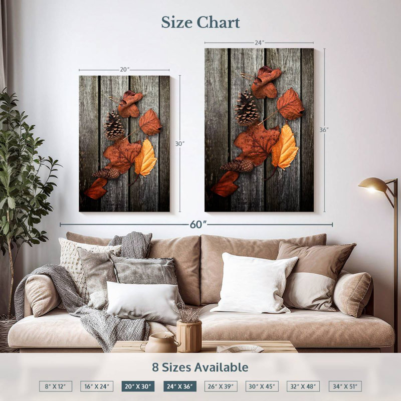 Harnek Dried Fall Leaves, 36" H x 24" W