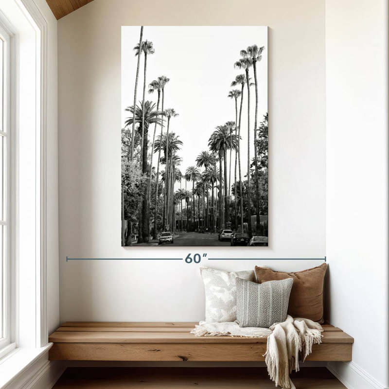Aime Black California - Los Angeles Palm Trees, 51" H x 34" W