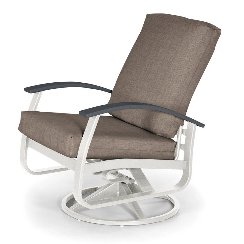 Belle Isle Outdoor Swivel Lounge Chair, Canvas Navy Sunbrella® Canvas, Classic Graphite P30, Textured Snow
