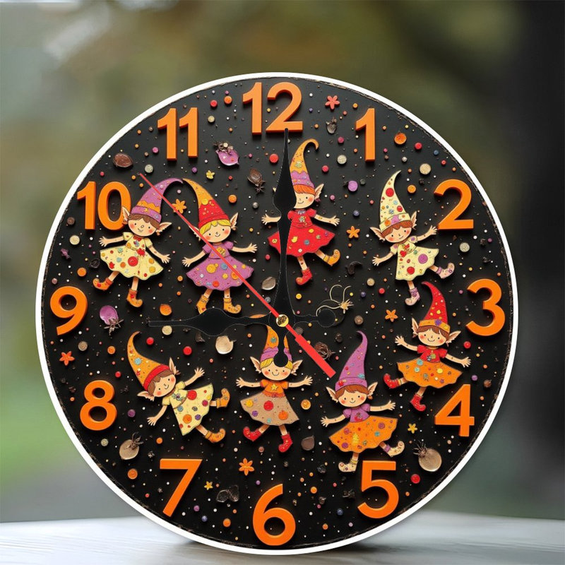 Horloge Elf avec chiffres orange