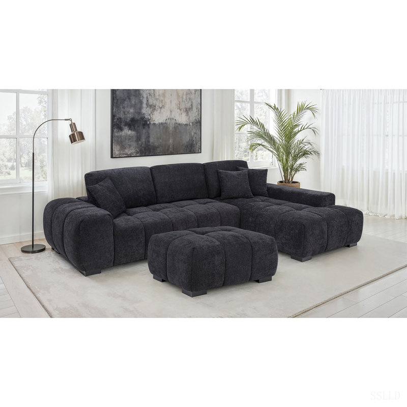Canapé modulaire Plather, Black Polyester