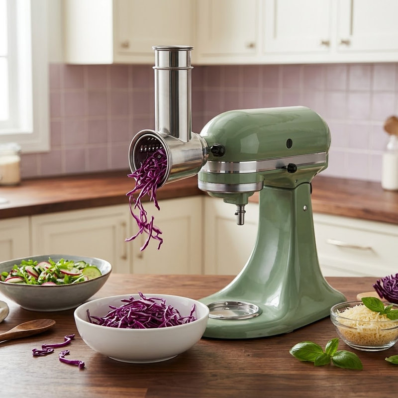 Ensemble de hachoirs à viande 2 en 1 compatible avec les batteurs sur socle KitchenAid, 4 plaques à hacher et 3 tubes à saucisse