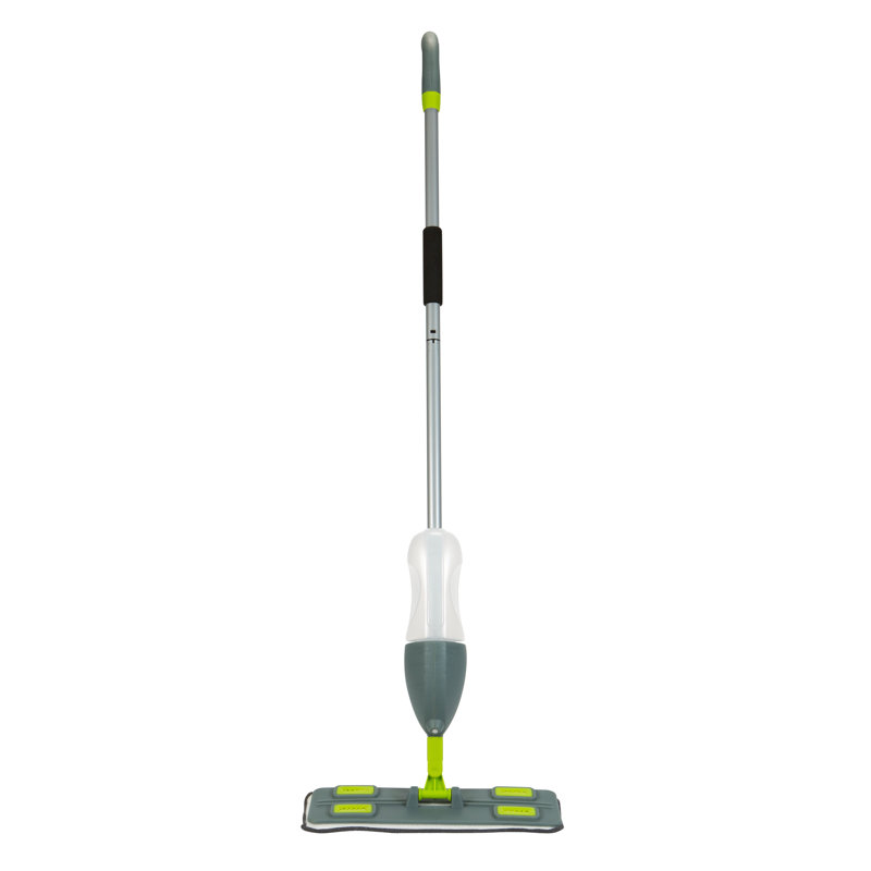 Vadrouille de cuisine avec garniture en microfibre de couleur grise Kitchen Kitchen | Système de nettoyage des planchers de bouteilles rechargeables | Nettoyant pour carrelage en bois franc Wet Dry