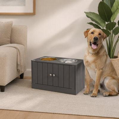 Gamelle pour chien avec meuble de rangement