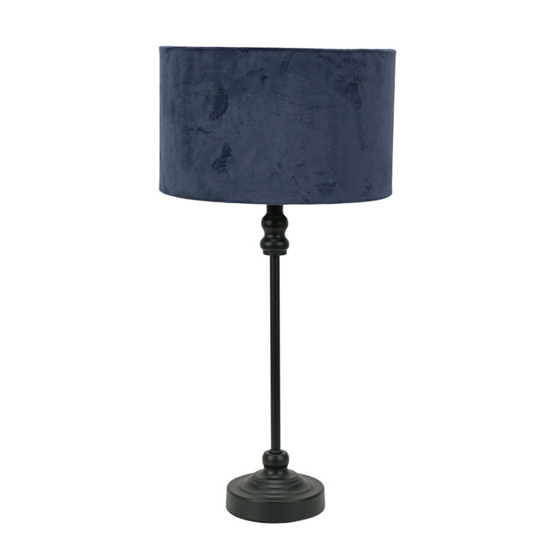 Reselva Metal Table Lamp, Black Base/Blue Shade