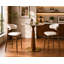 Table bistro 33,5 po à hauteur de comptoir ronde (table de salle à manger) avec plateau en pierre frittée, disponible dans une variété de couleurs, base en bois d'hévéa massif et fond en métal doré, table de bistro moderne-129888602
