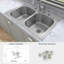 Évier de cuisine à double cuve encastrable 33 po x 22 po avec finition en acier inoxydable 304 de calibre 18 Sinber
