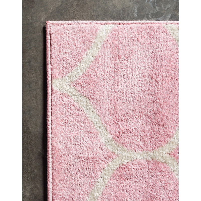 Tapis géométrique Llanet, Rectangle 2 pi x 3 pi 1 po, Rose