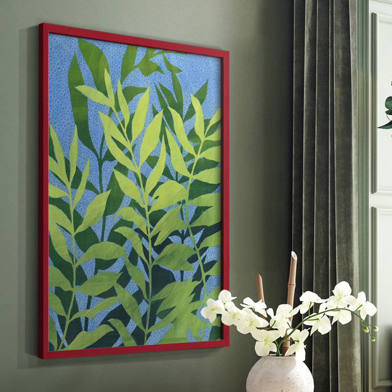«Ocean Vines II», reproduction encadrée - bois massif, Cadre doré simple, H 28 po x l 22 po