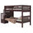 Tena Twin over Twin Solid Wood Standard Bunk Bed with a 3 Step Stairway and 3 Built-In Drawers, Dark Cherry-2058873861