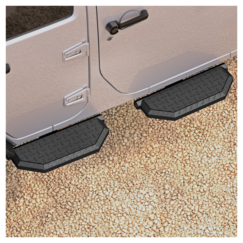 Marchepieds noirs en acier au carbone pour les modèles 4 portes Jeep Wrangler JK & JKU 2007-2018