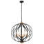 Lustre de ferme noir à 8 lumières à intensité variable