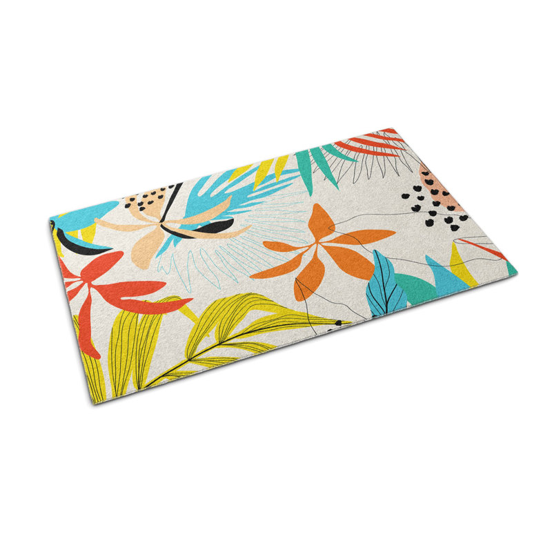 Non-Slip Floral Outdoor Doormat