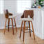 Tabouret de bar à hauteur fixe avec pivotant, repose-pieds carré en métal - ensemble de 2