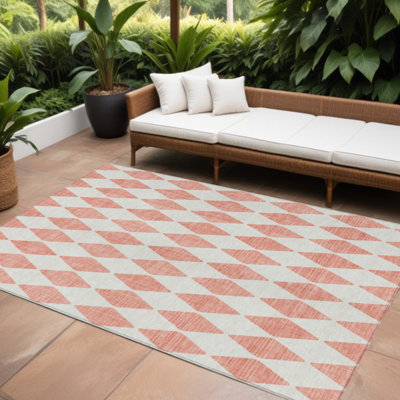Tapis intérieur lavable à motif géométrique 9 pi x 12 pi ivoire