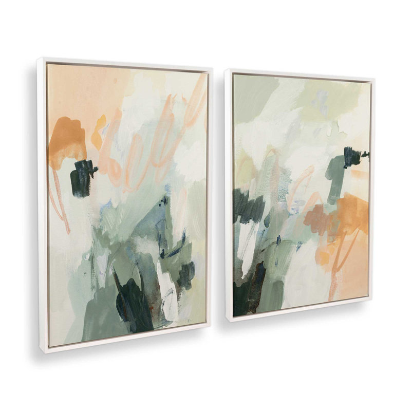 Ensemble de 2 chuchotements de la nature, Cadre flottant blanc opaque, H 19 po x l 26 po