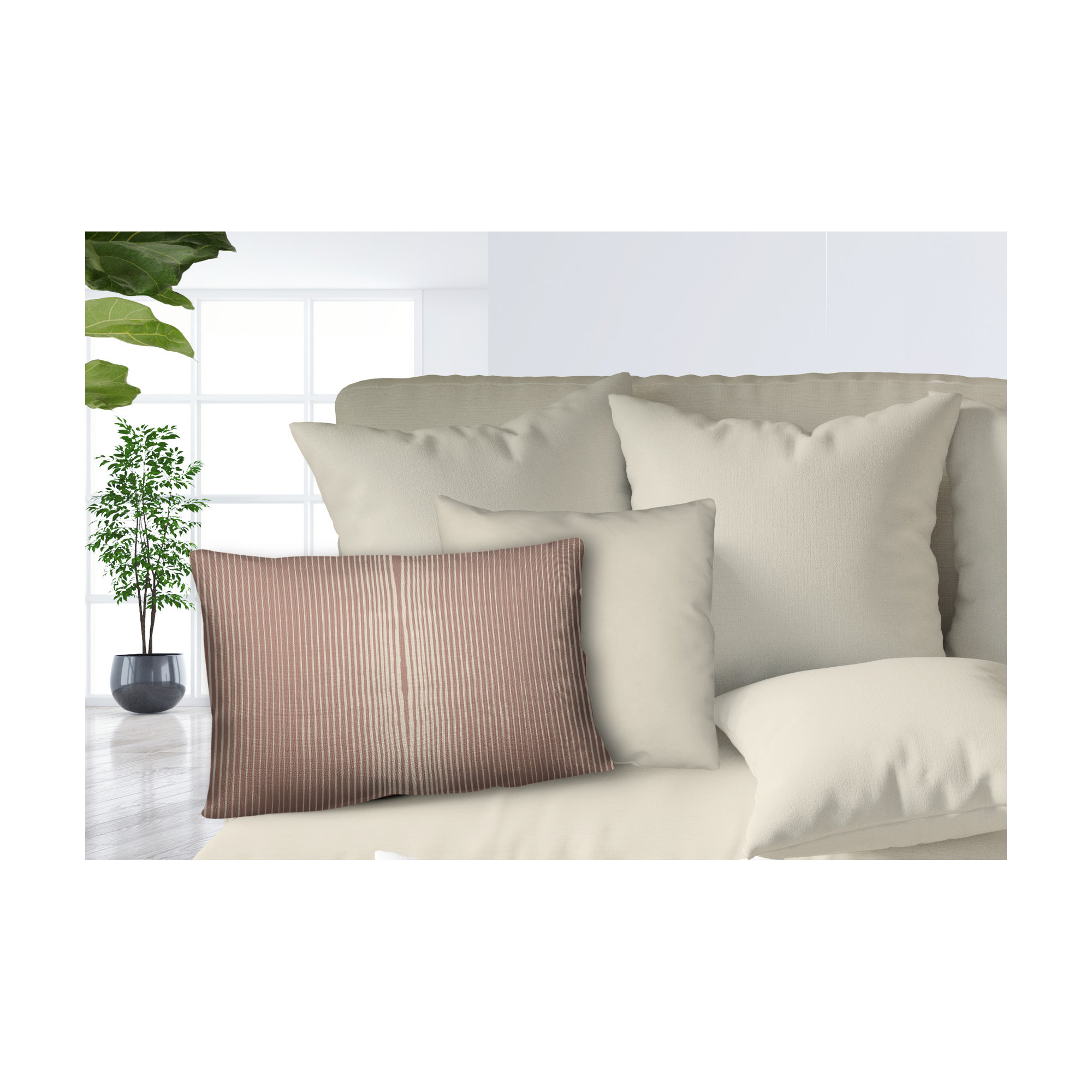Ash Indoor/Outdoor Lumbar Throw Pillow, Rose