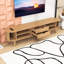 Meuble télé cannelé avec station de charge, portes coulissantes Tambour et 2 tiroirs pour téléviseurs de 80 po ou moins-1147689056