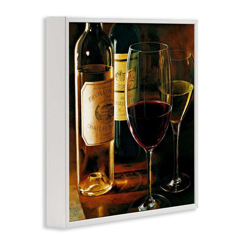 «Dimly Lit Wine Still Life», estampe numérique encadrée, design par Stefano Ferreri, H 17 po x l 17 po