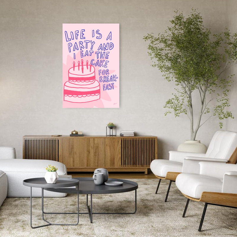 Petit déjeuner, impression d'art mural contemporain fantaisiste, 48" H x 32" W