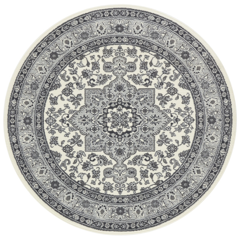 Parun Tabriz carpet in gray, Round 160cm