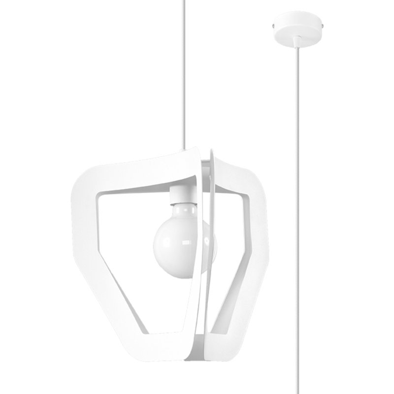 1 - Light Stainless Steel Pendant, White