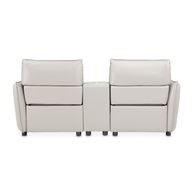 Mia Bella 78'' Recessed Arm Reclining Loveseat, Light Gray