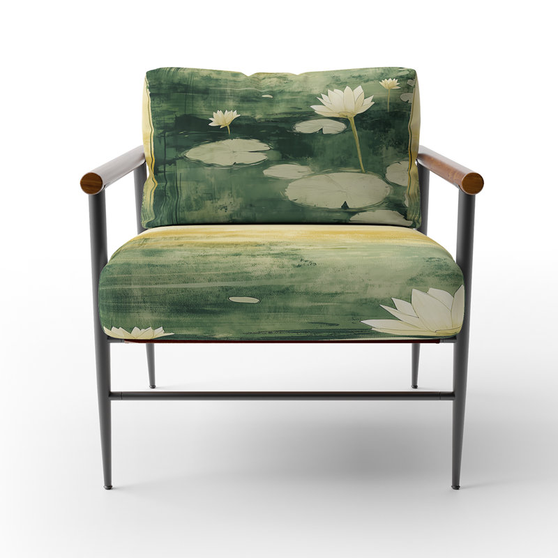 Chaise d'appoint Lotus - Lotus By The Pound, fauteuil Lake Peaceful, Brown Round Arms