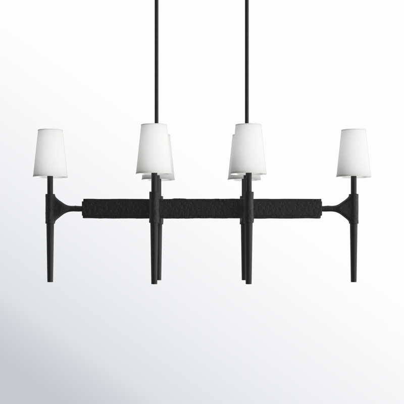 Beaumont Rustic Black 6-Light Candle Chandelier with Tapered Shades