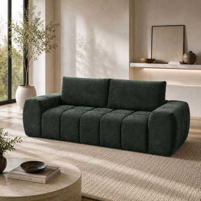 Medwin Green Linen Compressed Sofa