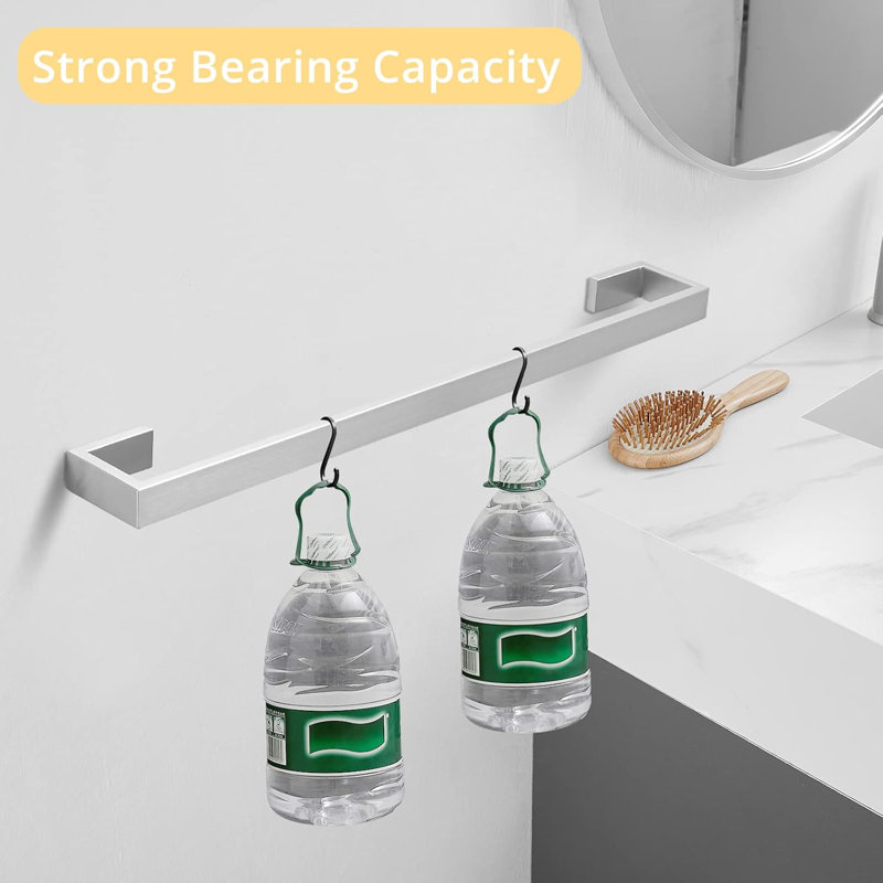 6-Piece Bathroom Hardware Set - Stainless Steel Wall Mounted Towel Bar, Hand Towel Holder, Toilet Paper Holder, Robe Hook, And Coat Hook - Durable And Easy To Install