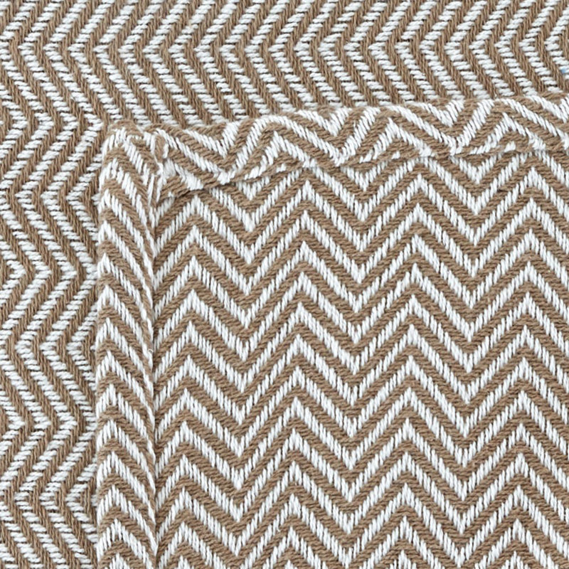 Couverture 100% coton à chevrons teints, Très grand lit, Taupe