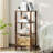 Tall 4-Tier Wooden Bookcase For Small Spaces - Industrial Book Shelf With Slim Design-5444509-11207301