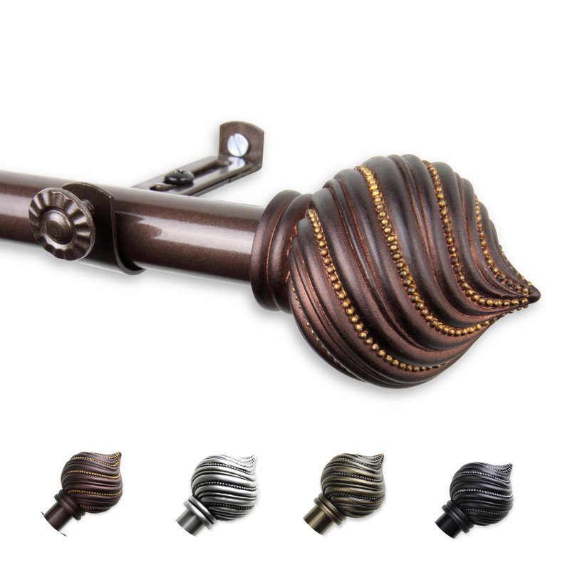 Tringle à rideaux simple Sebergham, 28 po-48 po, Cacao