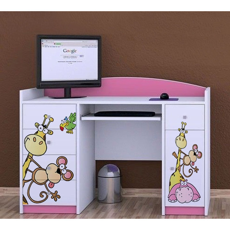 Taryn 125cm Computer Desk, Pink