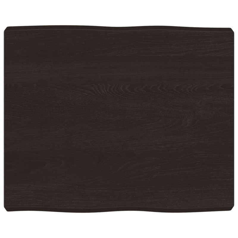 Table Top Solid Wood Oak, 6cm H x 60cm W x 50cm D, Dark Brown