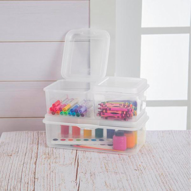 Sterilite Plastic Fliptop Storage Box Container With Latching Lid (12 Pack) Clear